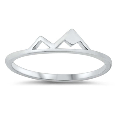 Sterling Silver High Polish Moutains Ring