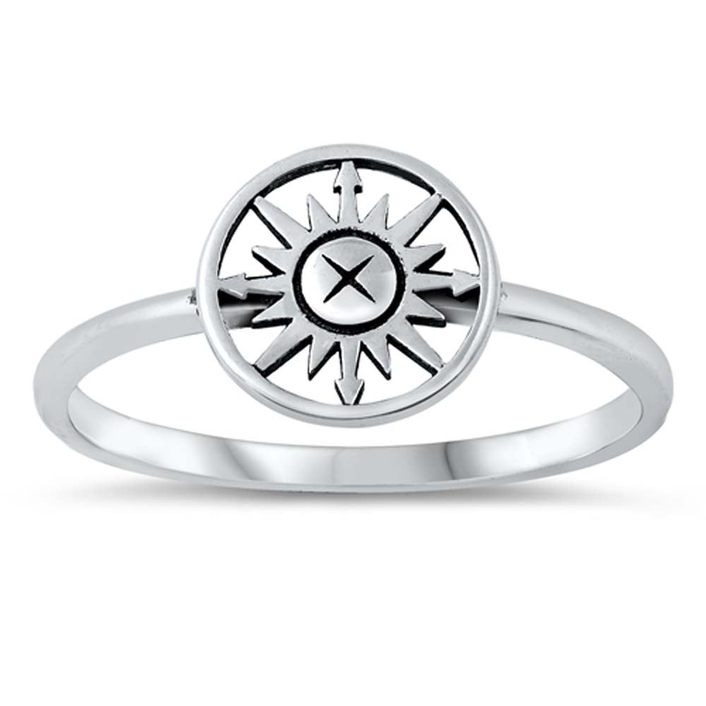 Sterling Silver Oxidized Sun Ring