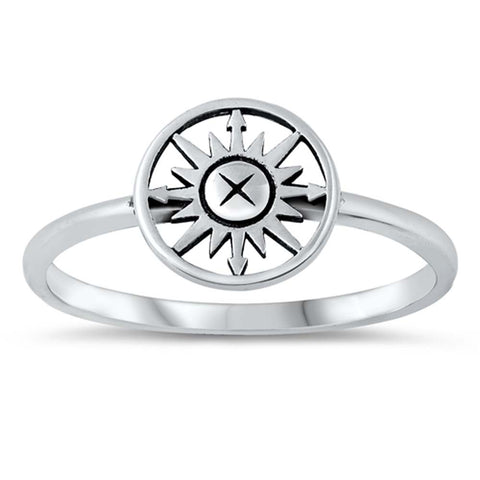 Sterling Silver Oxidized Sun Ring