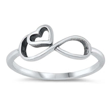 Load image into Gallery viewer, Sterling Silver Oxidized Infinity Heart Ring