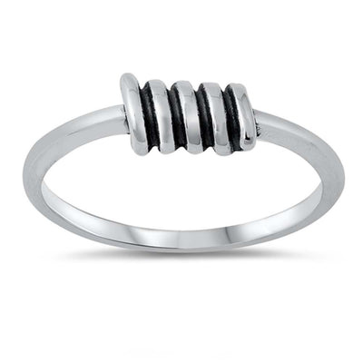Sterling Silver Oxidized Wrapped Wire Ring