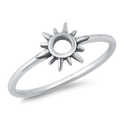 Sterling Silver Oxidized Sun Ring