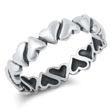 Load image into Gallery viewer, Sterling Silver Oxidized Hearts Ring