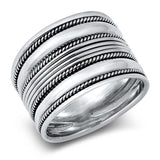 Sterling Silver Oxidized Bali Design Ring