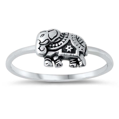 Sterling Silver Oxidized Elephant Ring