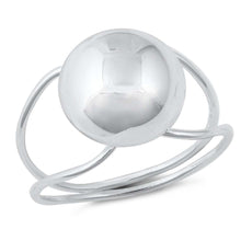 Load image into Gallery viewer, Sterling Silver High Polish Half Ball Ring