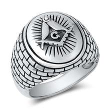 Load image into Gallery viewer, Sterling Silver Oxidized Egyptian Symbol Ring