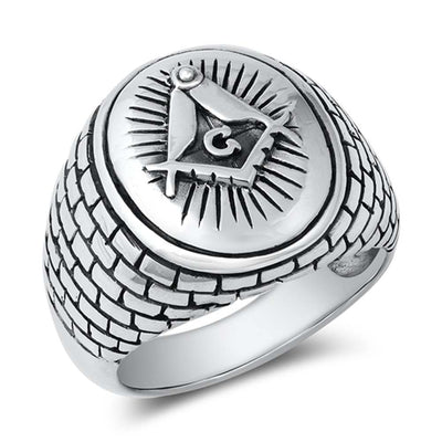 Sterling Silver Oxidized Egyptian Symbol Ring