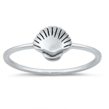 Load image into Gallery viewer, Sterling Silver Oxidized Seashell Ring