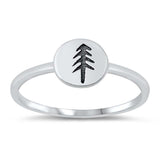 Sterling Silver Oxidize Forest Tree Ring