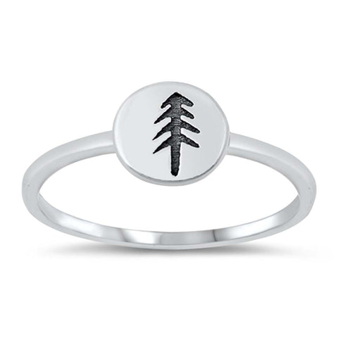 Sterling Silver Oxidize Forest Tree Ring