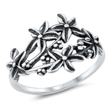 Load image into Gallery viewer, Sterling Silver Oxidized Plumerias Ring
