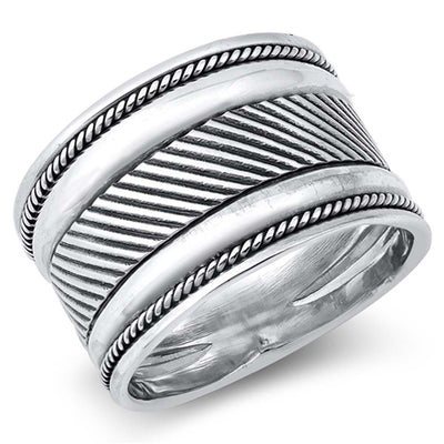 Sterling Silver Oxidized Plain Ring