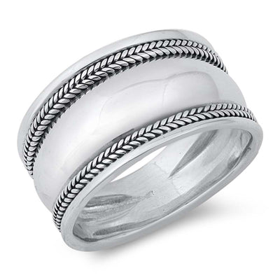Sterling Silver Oxidized Plain Ring