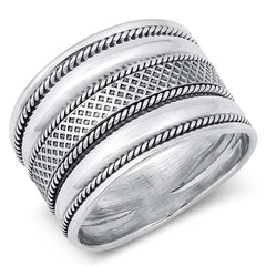 Sterling Silver Oxidized Bali Style Ring