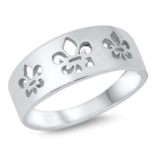 Load image into Gallery viewer, Sterling Silver Polished Fleur De Lis Ring