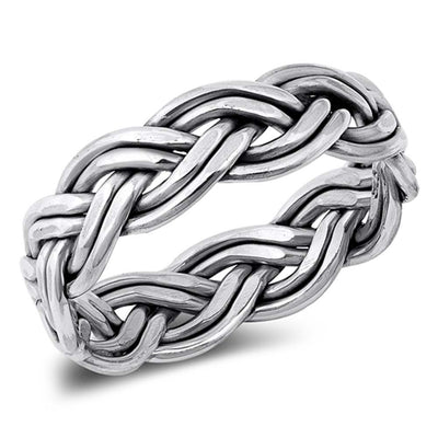 Sterling Silver Polished Braid Ring