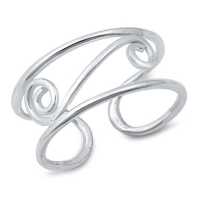 Sterling Silver Polished Spirals Ring