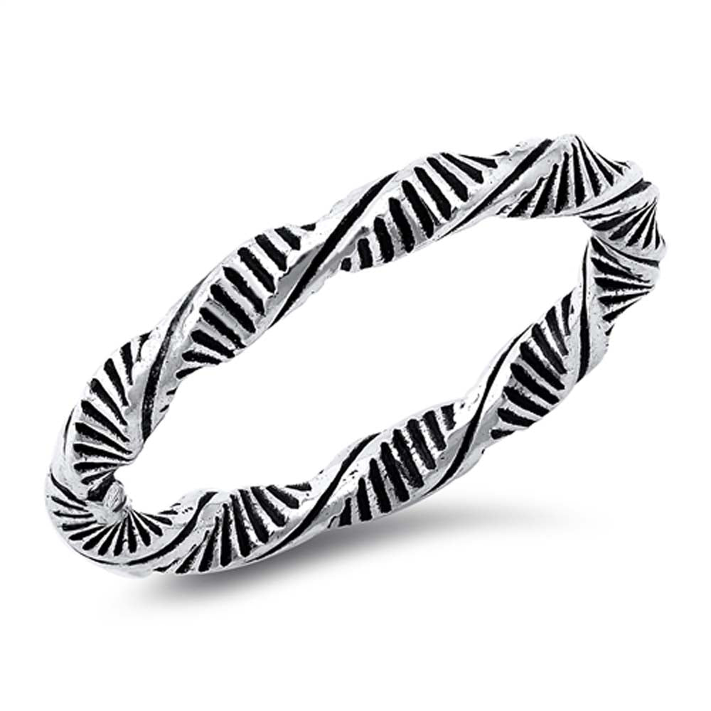 Sterling Silver Oxidized Plain Ring