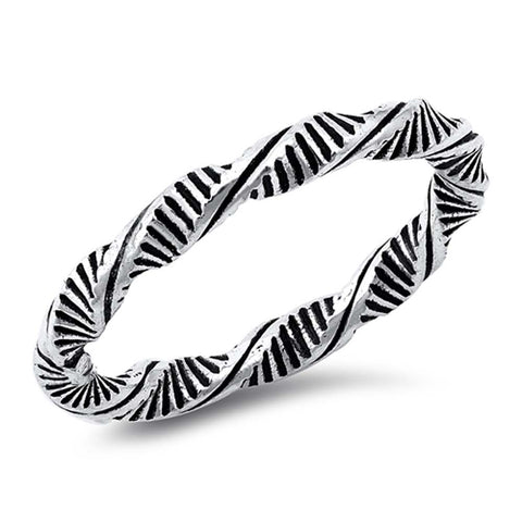 Sterling Silver Oxidized Plain Ring