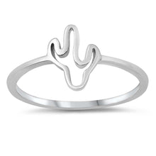Load image into Gallery viewer, Sterling Silver Rhodium Plated Cactus Ring