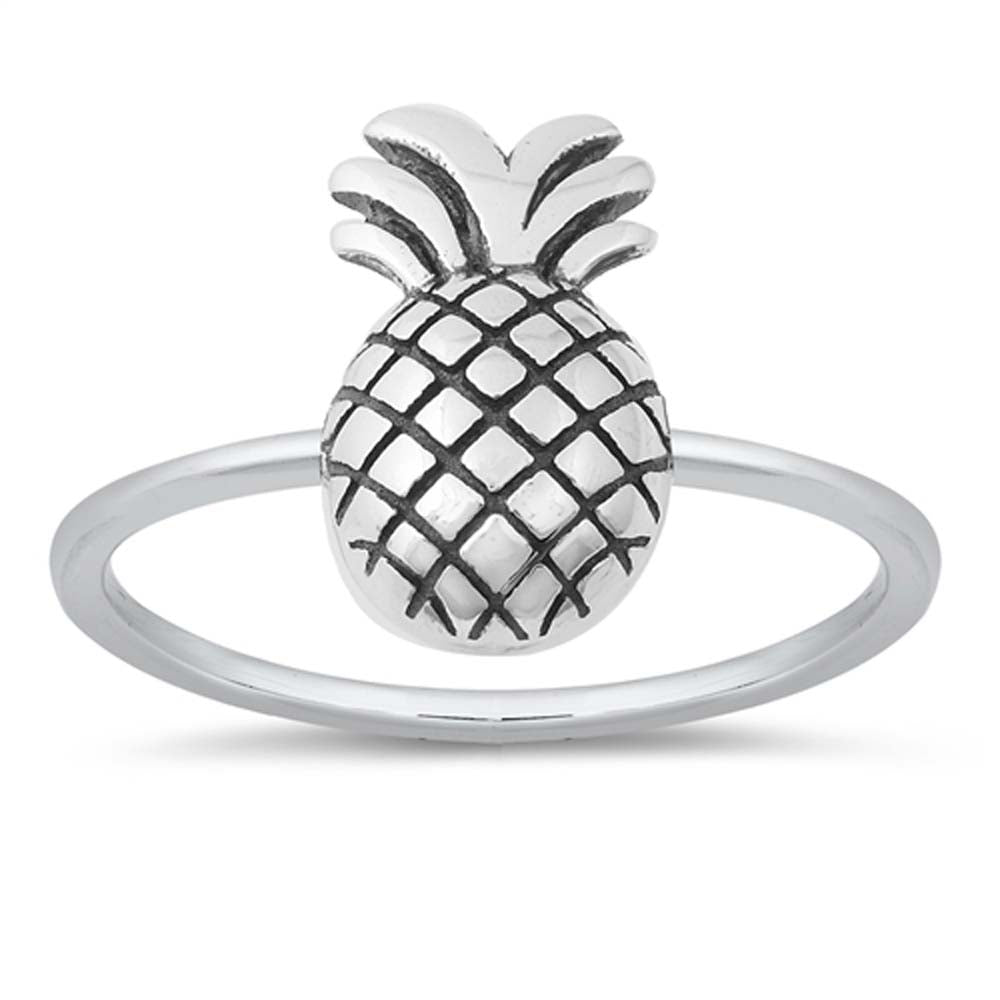 Sterling Silver Oxidize Pineapple Ring