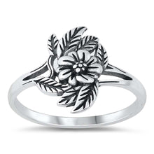 Load image into Gallery viewer, Sterling Silver Oxidized Flowers And Leaves Ring