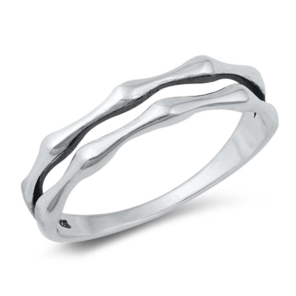 Sterling Silver High Polish Bamboo Band Ring