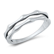 Load image into Gallery viewer, Sterling Silver High Polish Bamboo Band Ring
