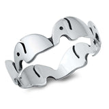 Sterling Silver Oxidize Elephants Ring