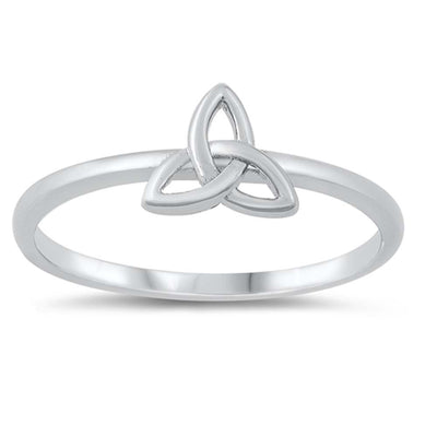 Sterling Silver Rhodium Plated Celtic Triquetra Ring