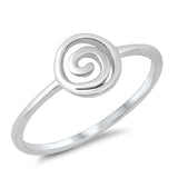 Sterling Silver Rhodium Plated Spiral Ring