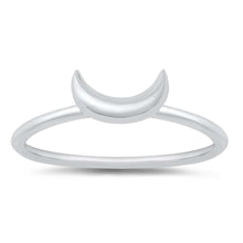 Load image into Gallery viewer, Sterling Silver Rhodium Plated Crescent Moon Ring
