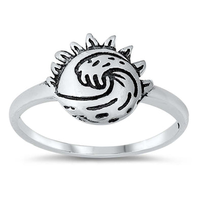 Sterling Silver Sun And Waves Ring