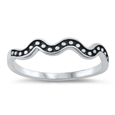 Sterling Silver Oxidized Squiggle Ring