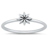 Sterling Silver Oxidized Flower Ring
