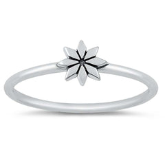 Sterling Silver Oxidized Flower Ring