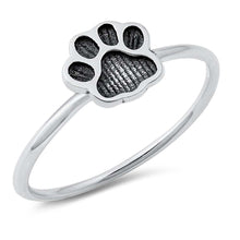 Load image into Gallery viewer, Sterling Silver Oxidized Paw Print Ring