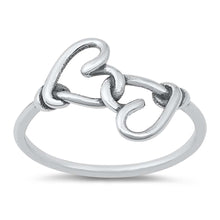 Load image into Gallery viewer, Sterling Silver Knotted Hearts Ring
