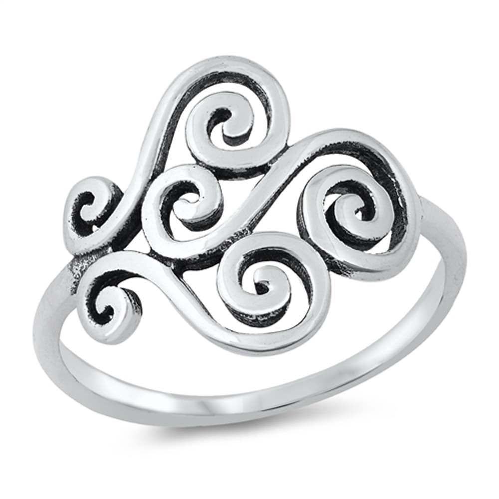 Sterling Silver Oxidized Plain Ring