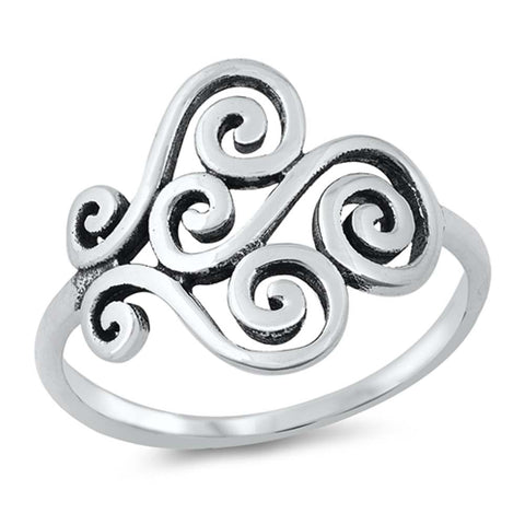 Sterling Silver Oxidized Plain Ring