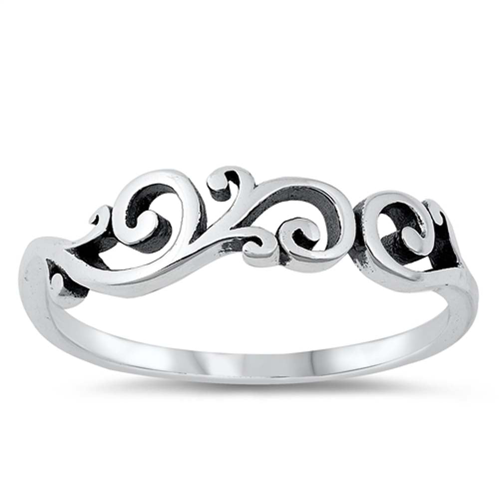 Sterling Silver Oxidized Plain Ring
