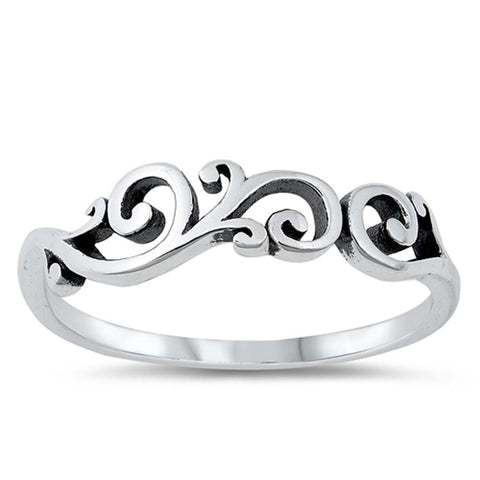 Sterling Silver Oxidized Plain Ring