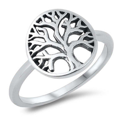 Sterling Silver Oxidized Tree Of Life Ring