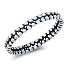 Sterling Silver Oxidized Beads Ring