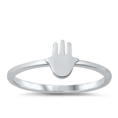 Sterling Silver Rhodium Plated Hand Ring