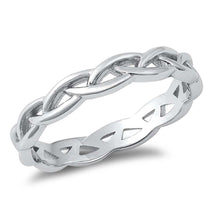 Load image into Gallery viewer, Sterling Silver Rhodium Plated Braid Band Ring