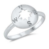 Sterling Silver Oxidized Compass Ring