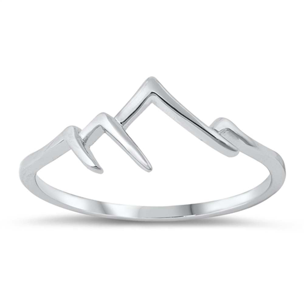 Sterling Silver High Polish Moutains Ring