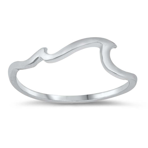 Sterling Silver Oxidized Wave Ring